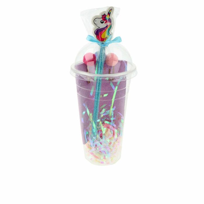 Inca PV23 Bote de Papelería Lote 16 Piezas Vuelta al Cole - Organizador con Lapicero, Gomas, Pegatinas, Cuaderno y Clips