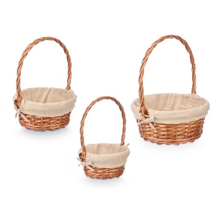 Set 3 Cestas Mimbre Redondas Kipit 32X40CM (8 Unidades) 1 Set 3 Cestas Mimbre Redondas Kipit 32X40CM (8 Unidades) 1