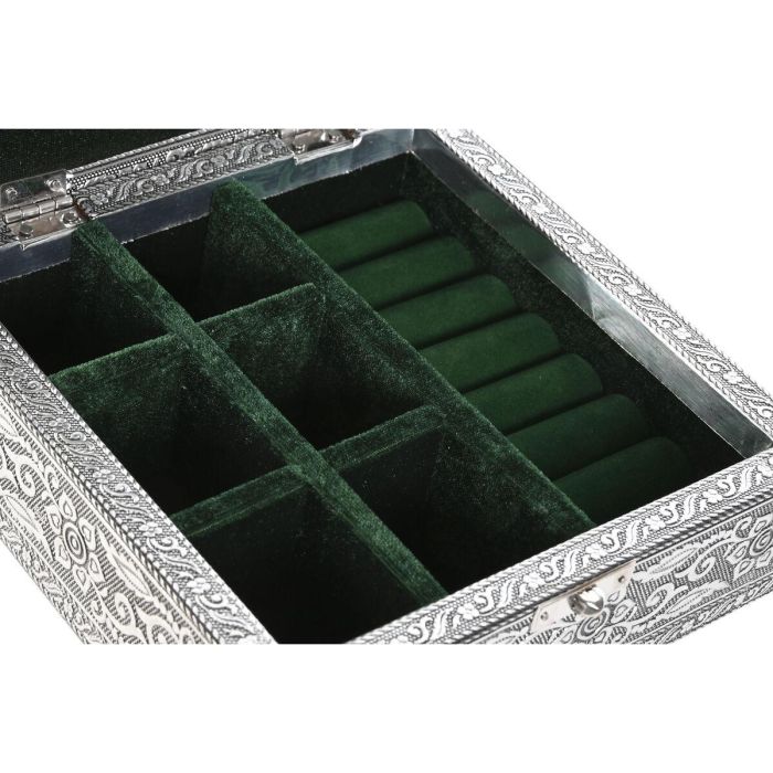 Joyero Indio DKD Home Decor Plateado Verde 18 x 6 x 18 cm 3