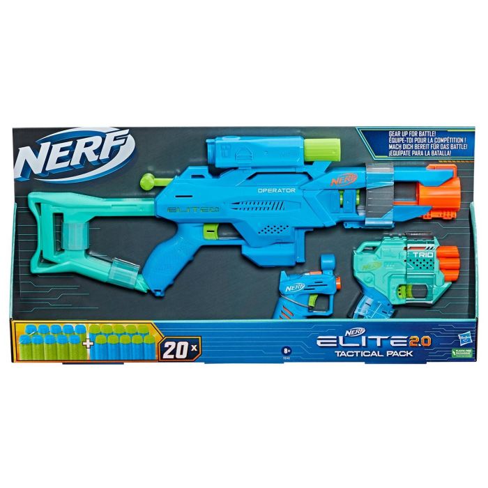 Hasbro F6146 Nerf Elite 2.0 Tactical Pack: 3 Lanzadores Blaster de Dardos y 20 Dardos Elite de Espuma para Niños +8 Años 2 Hasbro F6146 Nerf Elite 2.0 Tactical Pack: 3 Lanzadores Blaster de Dardos y 20 Dardos Elite de Espuma para Niños +8 Años 2