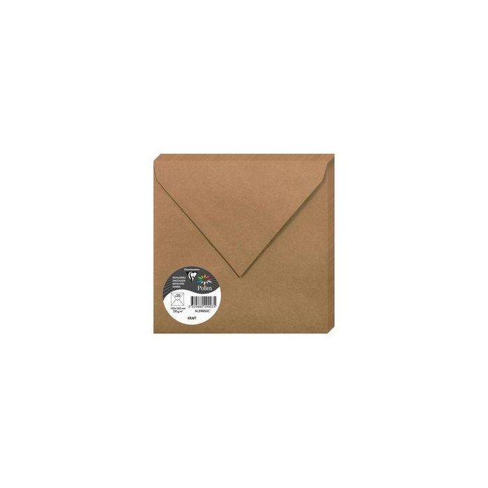 Sobre Clairefontaine Pollen 165X165 135G Kraft Paquete De 20