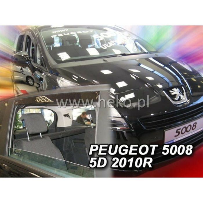 Heko HO26142 Deflectores de Ventanilla Traseros Set para Peugeot 5008 5D (2010-2017) de Plexiglás Ahumado Transparente 1