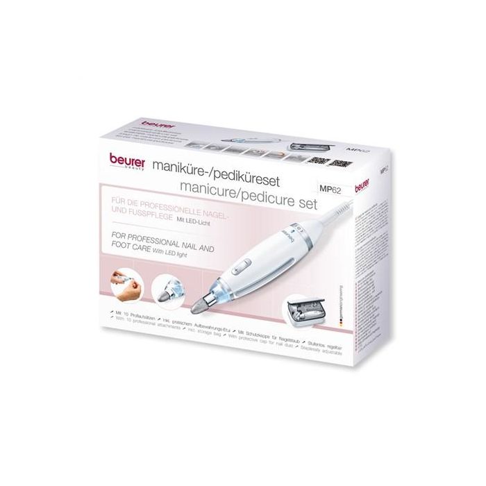 Beurer MP-62 Set de Manicura y Pedicura Profesional con Luz, 9 Accesorios, Velocidades Ajustables 2 Beurer MP-62 Set de Manicura y Pedicura Profesional con Luz, 9 Accesorios, Velocidades Ajustables 2