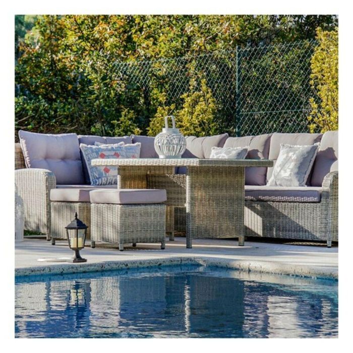 DKD Home Decor Sofá de Jardín y Terraza Gris 204x267x90 cm Set 4 Piezas Desmontable con Cojines Ratán Sintético 10 DKD Home Decor Sofá de Jardín y Terraza Gris 204x267x90 cm Set 4 Piezas Desmontable con Cojines Ratán Sintético 10