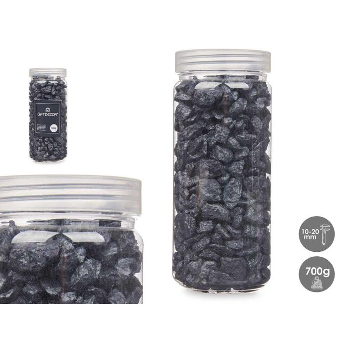 Bote Piedra 10-20 mm Metalizada 700 g Negro - Giftdecor (12 Unidades) Bote Piedra 10-20 mm Metalizada 700 g Negro - Giftdecor (12 Unidades)