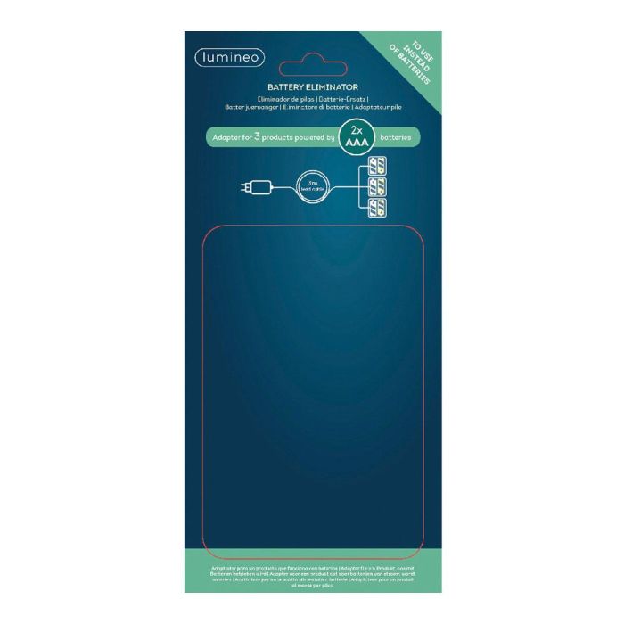 Eliminador de pilas 4,5V para 3xAAA, cable 300cm, para conectar 3 productos 1