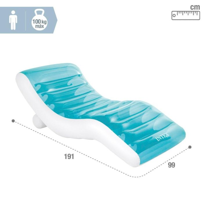 Tumbona Hinchable Intex Azul 191 x 67 x 89 cm (4 Unidades) 1 Tumbona Hinchable Intex Azul 191 x 67 x 89 cm (4 Unidades) 1