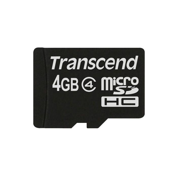 Transcend TS4GUSDC4 Tarjeta de Memoria MicroSDHC 4GB Clase 4 Negra Plug and Play para Cámaras y Dispositivos Móviles