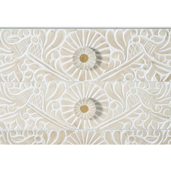 Giner y Colomer Cómoda Madera Mango Blanco Dorado 6 Cajones 2