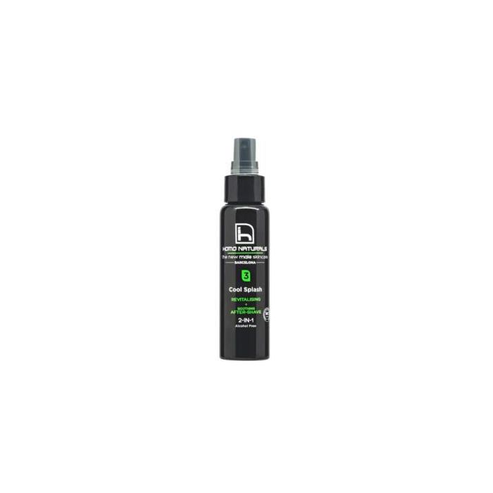 HOMO NATURALS Cool Splash Revitalizante Facial y After-Shave 2 en 1 Spray 70 ml Bio + Vegan, Sin Alcohol