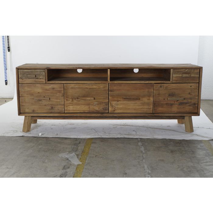 DKD Home Decor Mesa TV Alpino Chiara Pino Natural 180x48x65 cm 2 Cajones 4 Puertas 6