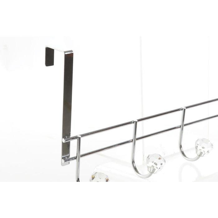 DKD Home Decor Perchero Básicos de Metal Plateado y Transparente, 10 cm Largo x 22 cm Alto x 47 cm Ancho 1 DKD Home Decor Perchero Básicos de Metal Plateado y Transparente, 10 cm Largo x 22 cm Alto x 47 cm Ancho 1