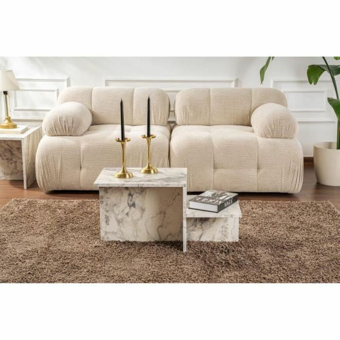 Harmony Mesa de centro Rectangular Efecto mármol fresia 80 x 40 x 40 cm 3