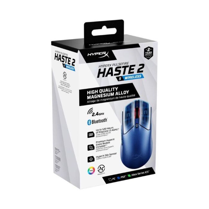 HP Ratón gaming inalámbrico HyperX Pulsefire Haste 2 S azul marino 2 HP Ratón gaming inalámbrico HyperX Pulsefire Haste 2 S azul marino 2