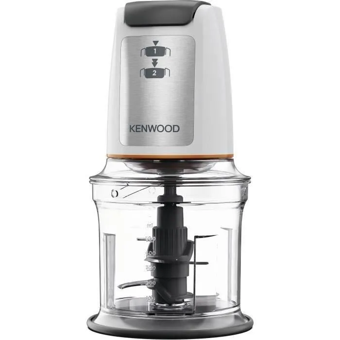 Kenwood CHP61.00WH Mini Picadora 0.8L, 4 Cuchillas Acero Inoxidable, 500W, Base Antideslizante, Blanco 1