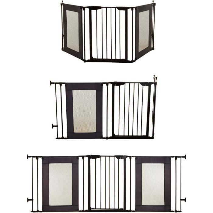 Barrera de seguridad - DREAMBABY - DENVER - 3 paneles - 85,5-200 x 74 cm - Bidireccional - Negra 1