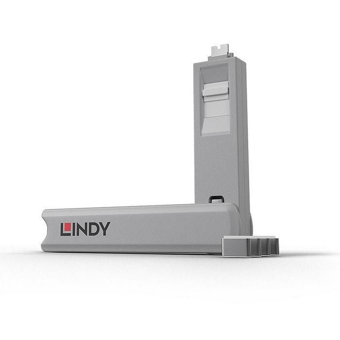 Lindy USB Type C Port Blocker 4pcs with Key, white Lindy USB Type C Port Blocker 4pcs with Key, white