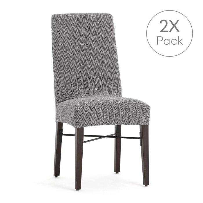 Funda para Silla Eysa JAZ Gris 50 x 60 x 50 cm 2 Unidades 2 Funda para Silla Eysa JAZ Gris 50 x 60 x 50 cm 2 Unidades 2