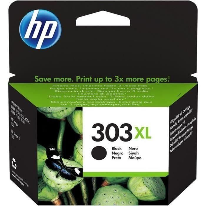 Cartucho de tinta negro original de alto rendimiento HP 303XL para HP Envy Photo 6220/6230/7130 (T6N04AE)