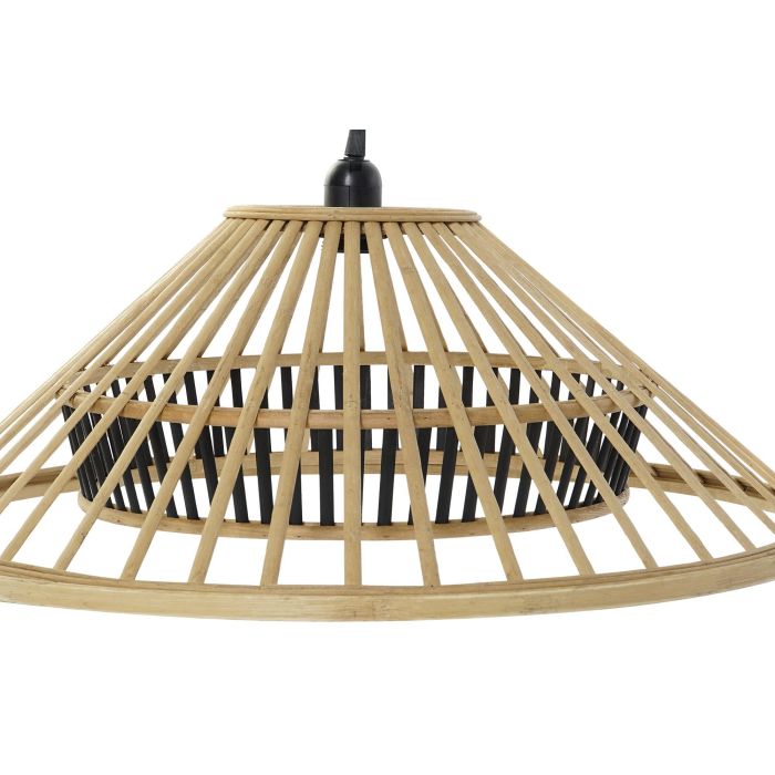 DKD Home Decor Lámpara de Techo Urban de Bambú Marrón, 60x60x26 cm, Casquillo E27, Potencia Máx. 50W, Cable 175 cm, 1 Luz 3