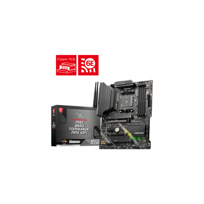 MSI MAG B550 TOMAHAWK MAX WiFi AMD B550 Zócalo AM4 ATX MSI MAG B550 TOMAHAWK MAX WiFi AMD B550 Zócalo AM4 ATX