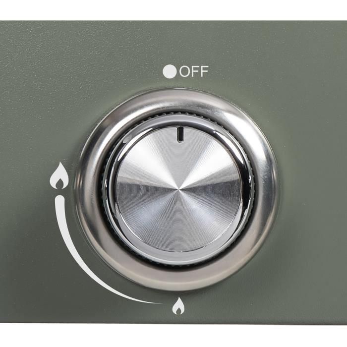 Livoo DOC324 Plancha de gas de 3 quemadores con acabado en Verde y Negro 5