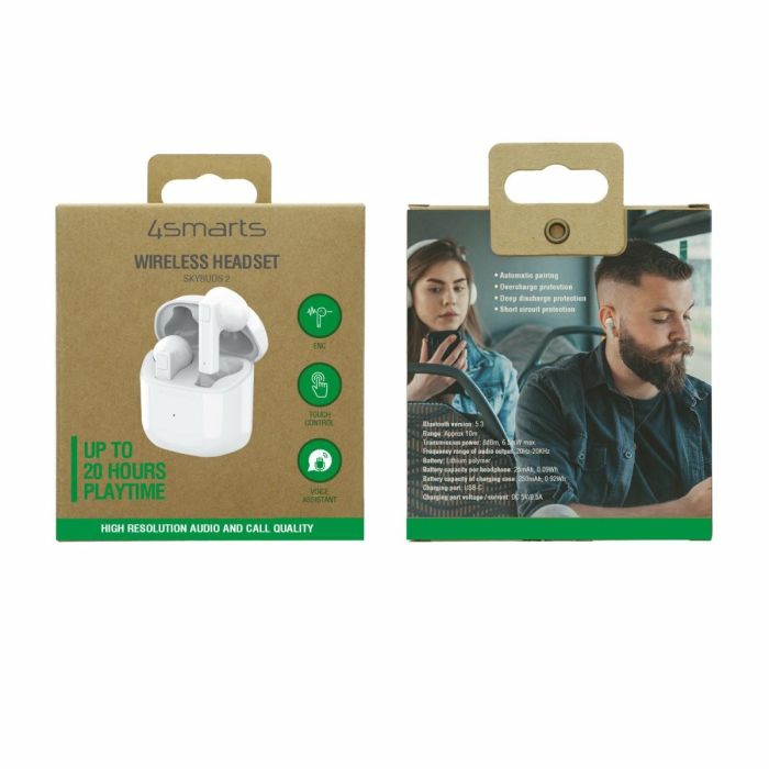 4smarts SkyBuds 2 ENC True Wireless Bluetooth Earbuds white 2 4smarts SkyBuds 2 ENC True Wireless Bluetooth Earbuds white 2