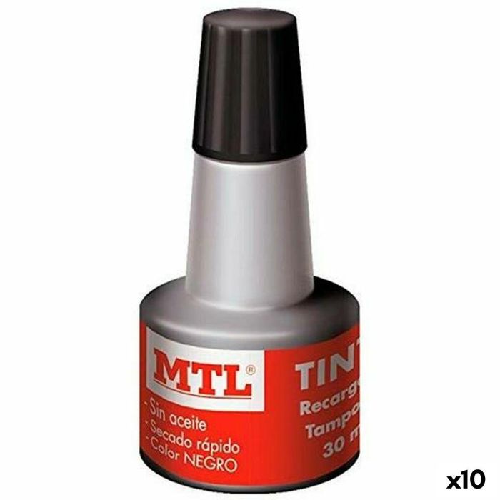 Tinta de recarga MTL Negro 30 ml (10 Unidades)