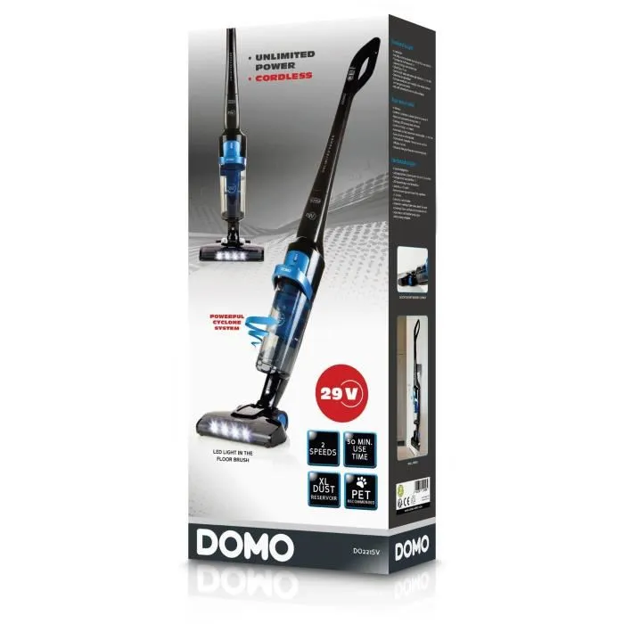 Domo DO221SV Aspiradora Inalámbrica - Sistema Ciclónico - Batería Iones Litio 29V - Autonomía 50 Min - Negro 3