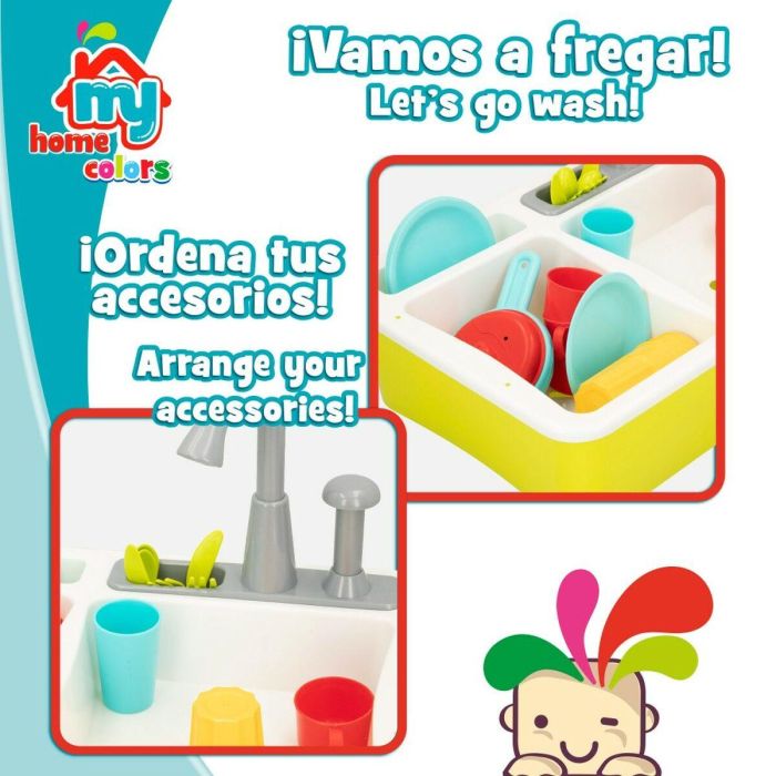 Cocina de Juguete Colorbaby 22 Piezas 42 x 29 x 28 cm Accesorios Fregadero 4