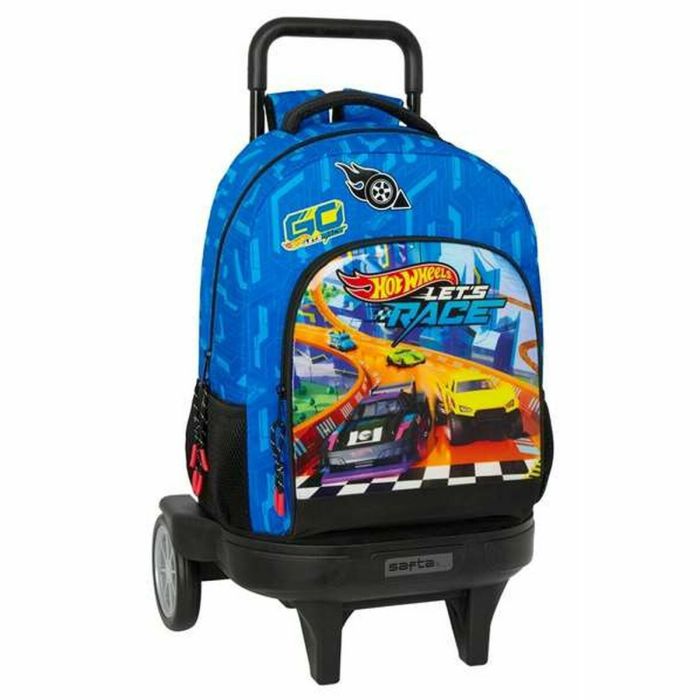 Mochila Escolar Hot Wheels Let's race Azul Negro 33 x 45 x 22 cm