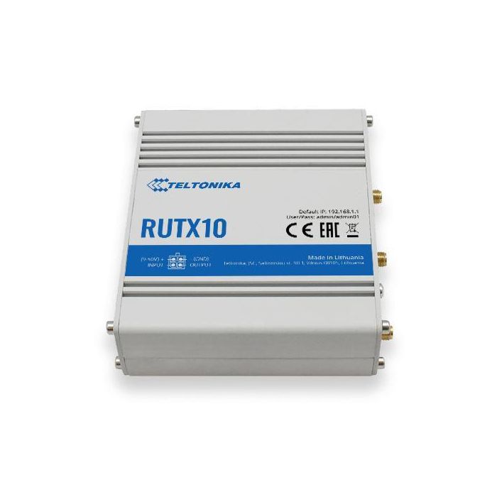 Teltonika RUTX10 Router WiFi 5 Dual Band Industrial (2.4/5 GHz) con Gigabit Ethernet - De sobremesa 1 Teltonika RUTX10 Router WiFi 5 Dual Band Industrial (2.4/5 GHz) con Gigabit Ethernet - De sobremesa 1
