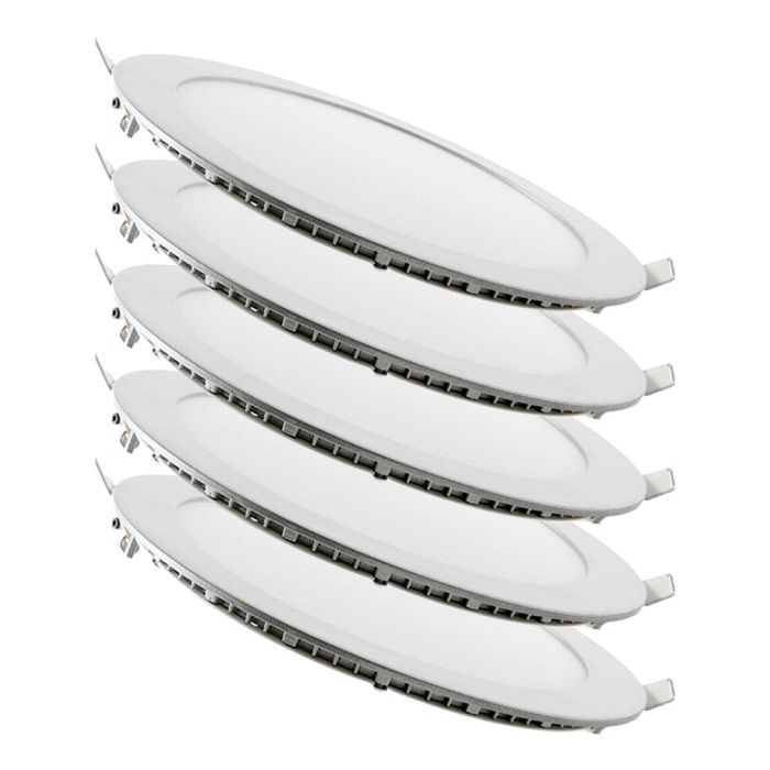 Pack 5 Placas LED 20W 2000Lm 6000ºK Circular 40.000H  [HO-1027P5-CW] 2