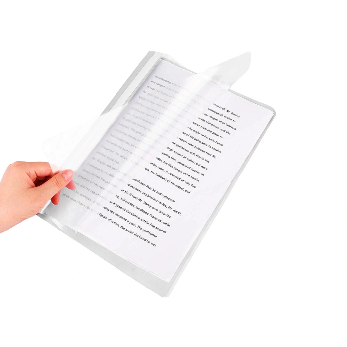 Q-connect Carpeta Dossier Fastener Plástico DIN A4 Blanco PVC Transparente 3