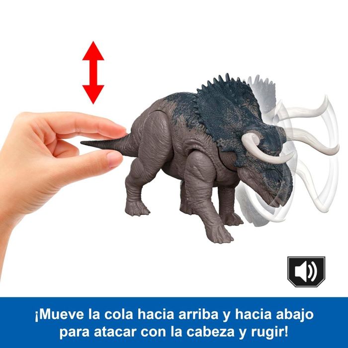 Mattel Dinosaurio Nasutoceratops Rugido Salvaje Jgc81 Jurassic World 3
