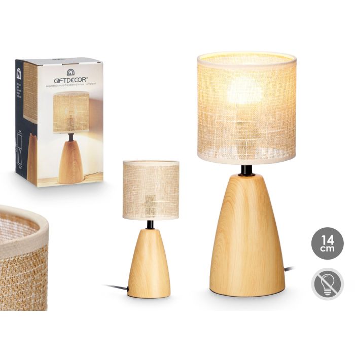 Lampara Sobremesa Efecto Madera Oval Alta Giftdecor 14X33CM (12 Unidades) Lampara Sobremesa Efecto Madera Oval Alta Giftdecor 14X33CM (12 Unidades)