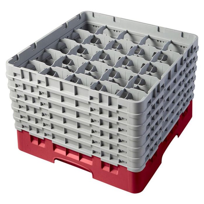 CAMBRO - 25S1114-416 - Cesta de lavado 25 comp. 6 alturas - 8,7 cm Ø máx. - alt. máx. 29,9 cm - 50 x 50 x 34,9 cm - Arándano