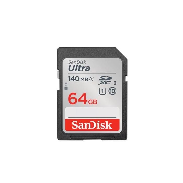 SanDisk SDSDUNB-064G-GN6IN Tarjeta de Memoria Ultra 64GB SDHC/SDXC UHS-I Clase 10 140MB/s para Foto/Video Full HD