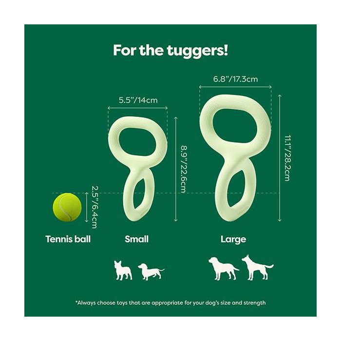 Earth Rated Juguete de Tracción Tug Toy para Perro Grande con Doble Asa Ergonómico de Goma Resistente para Juegos Interactivos Verde 4