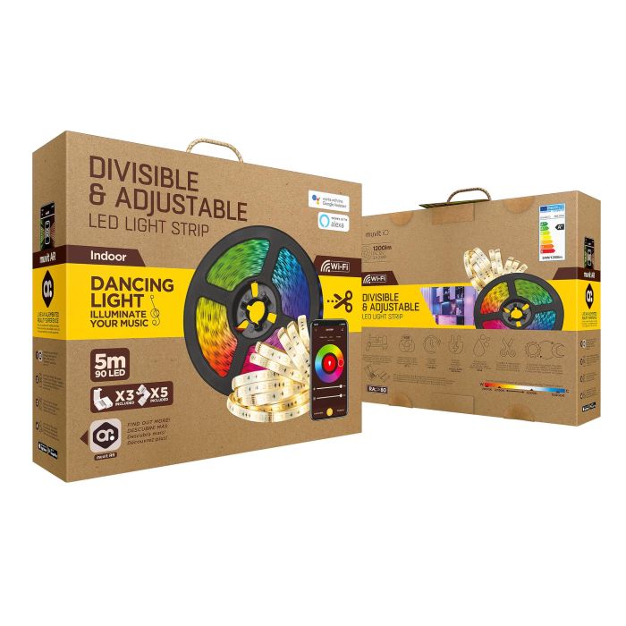 Tiras LED Muvit iO Negro Multicolor Dorado F 5 m 3 Tiras LED Muvit iO Negro Multicolor Dorado F 5 m 3