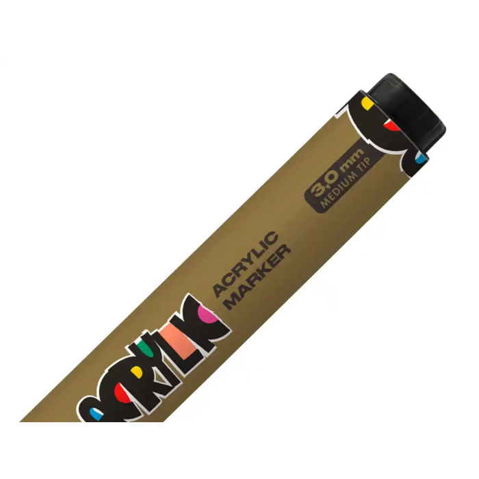 Liderpapel Rotulador Acrilico base agua todo tipo de superficie punta redonda 3 mm oro 3