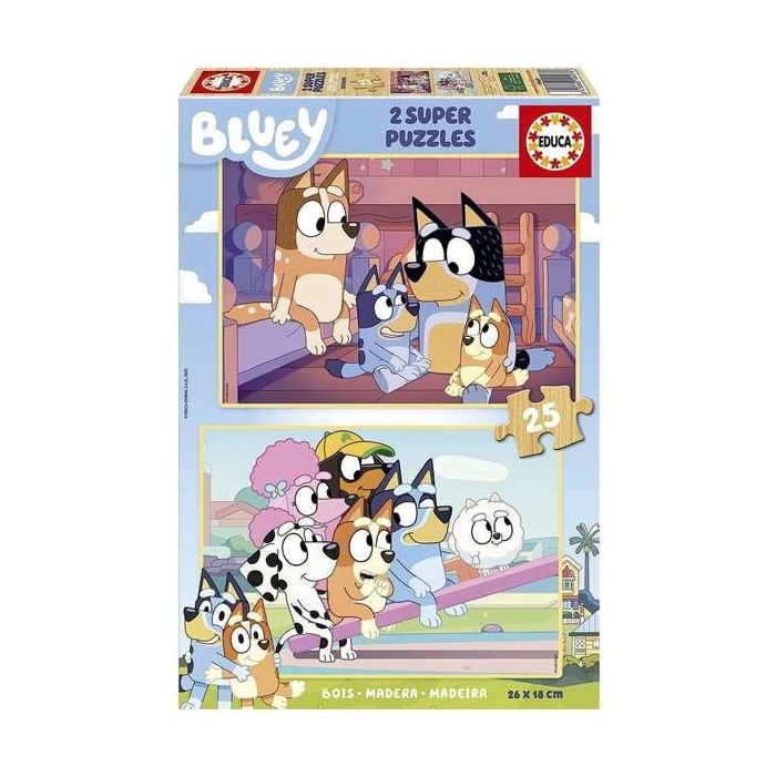 Puzzle de madera 2x25 piezas bluey 3 Puzzle de madera 2x25 piezas bluey 3