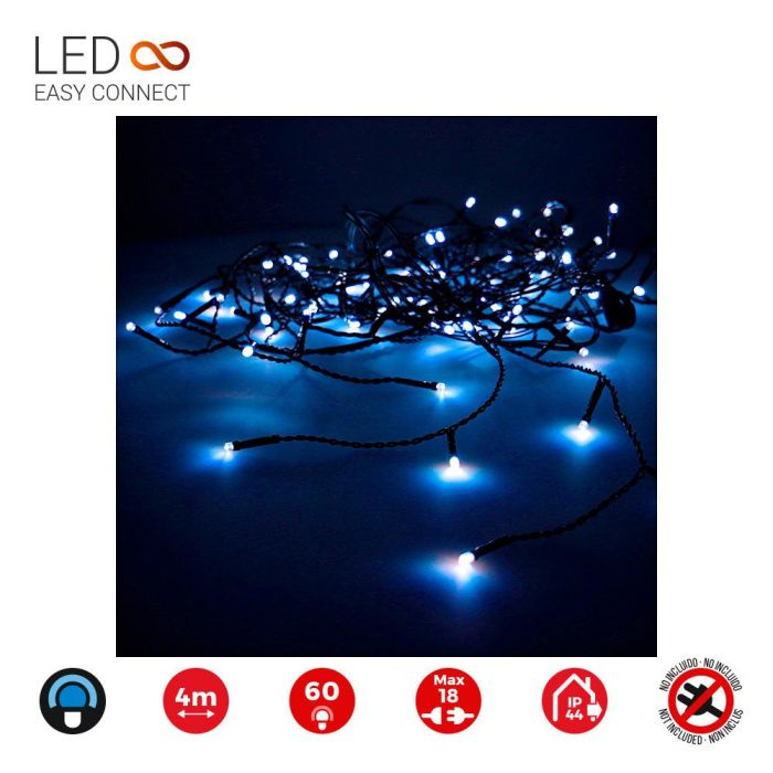 Guirnalda easy-connect 4m 60 leds azul 30v (ip44 interior-exterior) total 1,08w 1