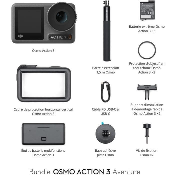 Cámara de acción - DJI - Osmo Action 3 Combo de aventura - 4K/120 IPS - Horizonsteady - Negro 4