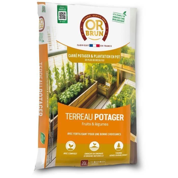 Tierra vegetal y huerto - O MARRÓN - OBRTCAPOT20N - 20 L