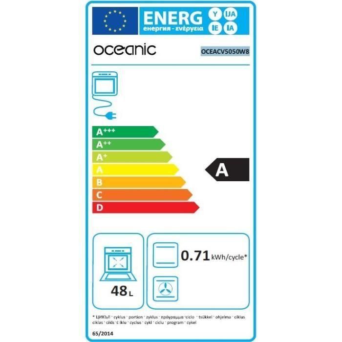 Cocina vitrocerámica 50 x 50, horno de convección natural, horno blanco 48L 3 Cocina vitrocerámica 50 x 50, horno de convección natural, horno blanco 48L 3