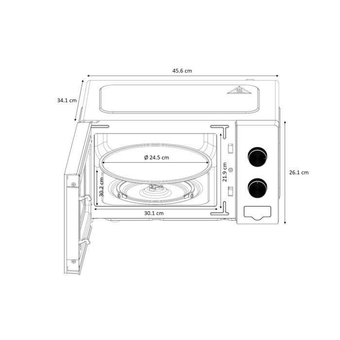 Microondas con Grill Oceanic MO20B11 20 L 20 L 3