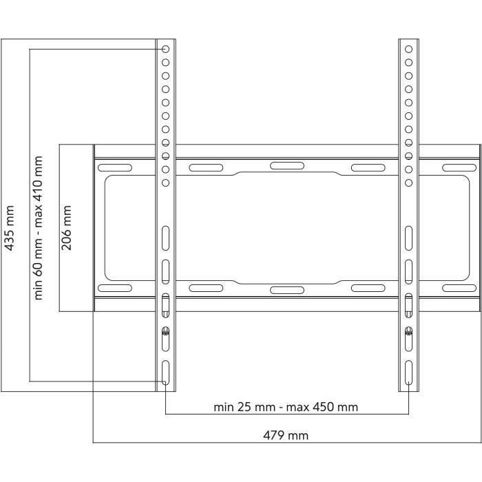 Uno para todos los WM2411 - Soporte de soporte de pared de TV para la pantalla 32-65 ''/81-165cm - para TV MAX 100 kgs - 25 mm de la pared 2