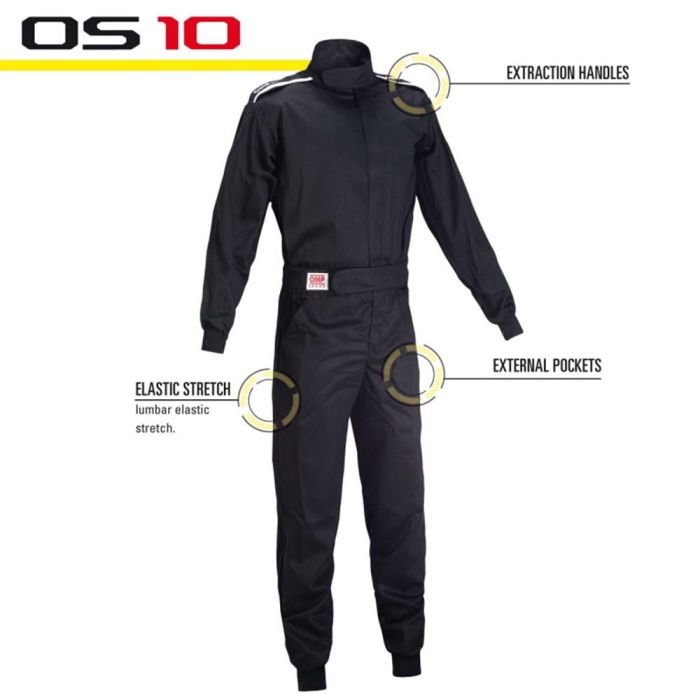 Omp Traje De Carreras Os10No Fia Negro Talla XXL 2