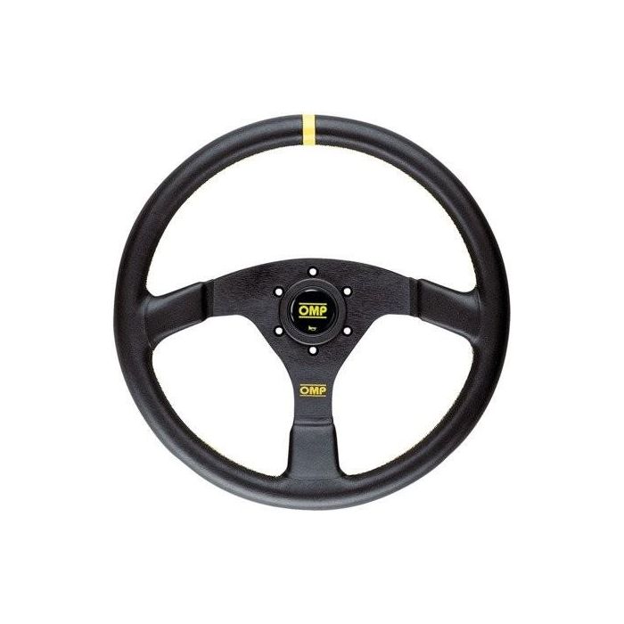 OMP OMPOD0-1957-071 Volante Velocita 3 Radios Piel Negro 350mm Plano Empuñadura Ovalada 25x30mm